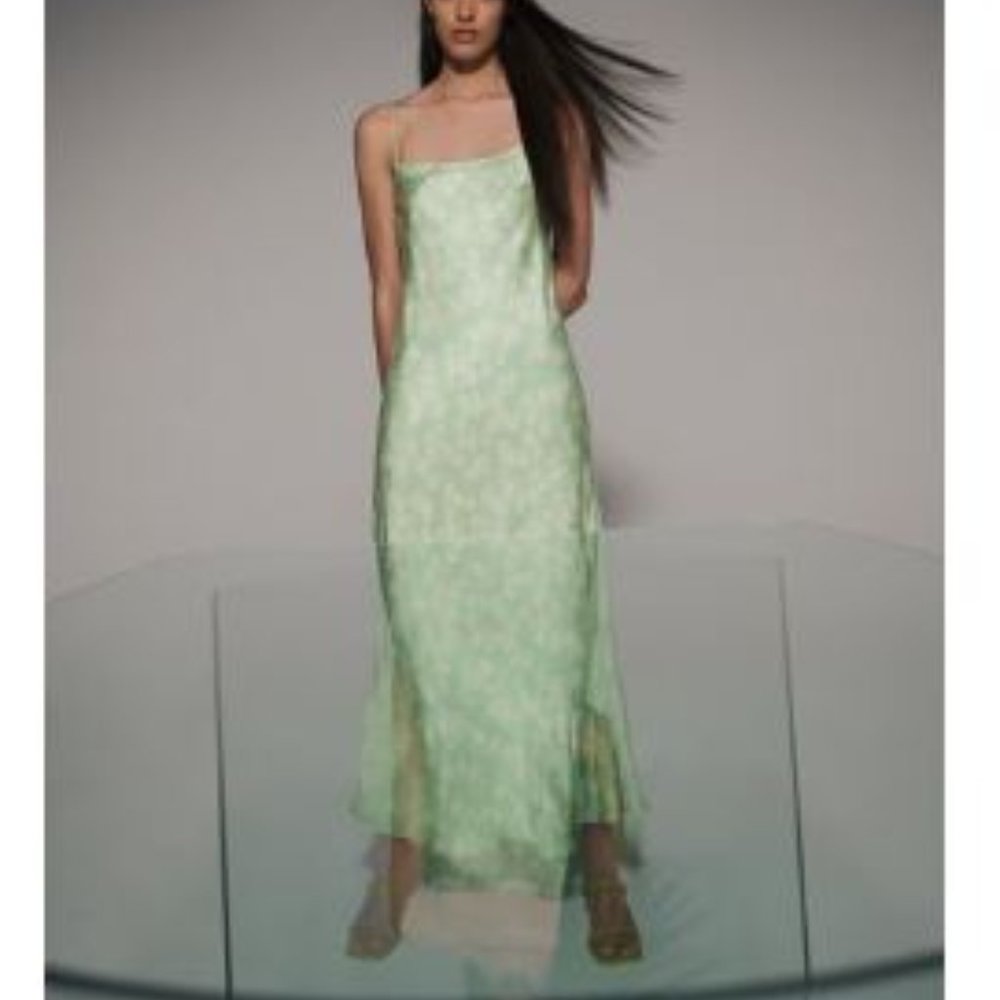 ZARA FLORAL SATIN DRESS